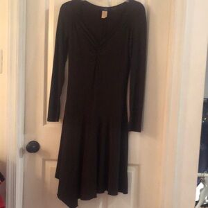 Vintage Rag Elegant Brown Long Sleeve Dress